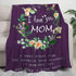 I Love You Mom Floral Print Flannel Blanket